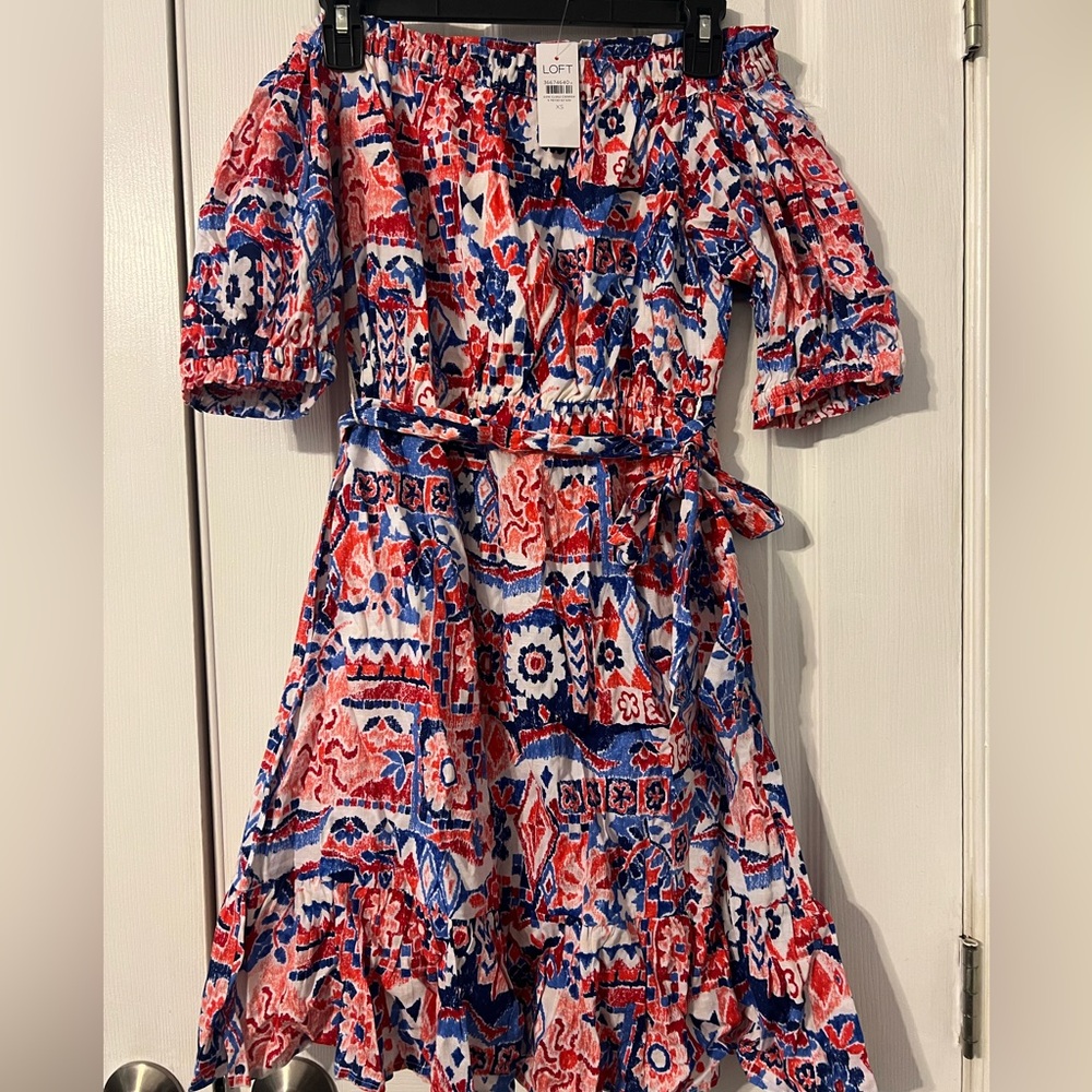 Loft Off-Shoulder Multicolor Dress - Picture 2 of 3